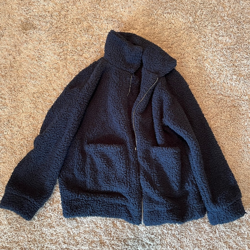 Blue fluffy jacket size S